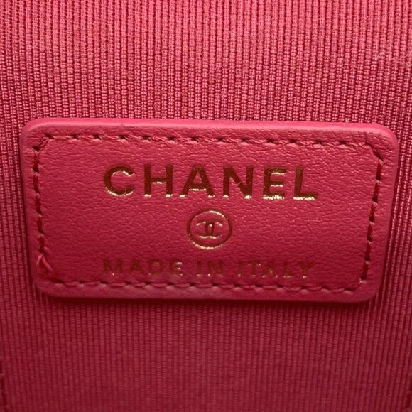 CHANEL Matelasse Mini Vanity Chain Shoulder Bag Calfskin Pink AP1340 - Picture 7 of 12